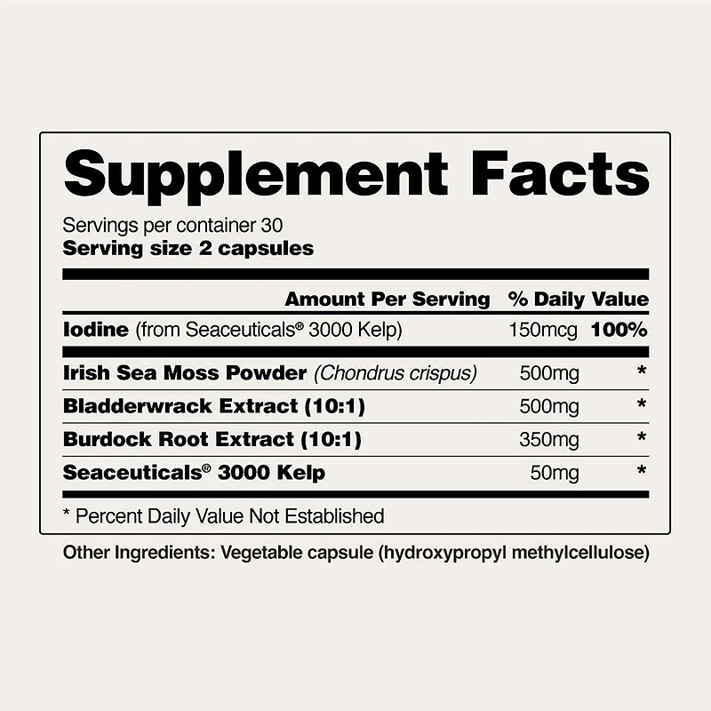 Irish Sea Moss - 60 Capsules (30 Servings)