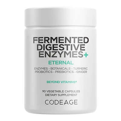 Fermented Digestive Enzymes with Probiotics & Prebiotics - 90 Capsules (90 Servings)