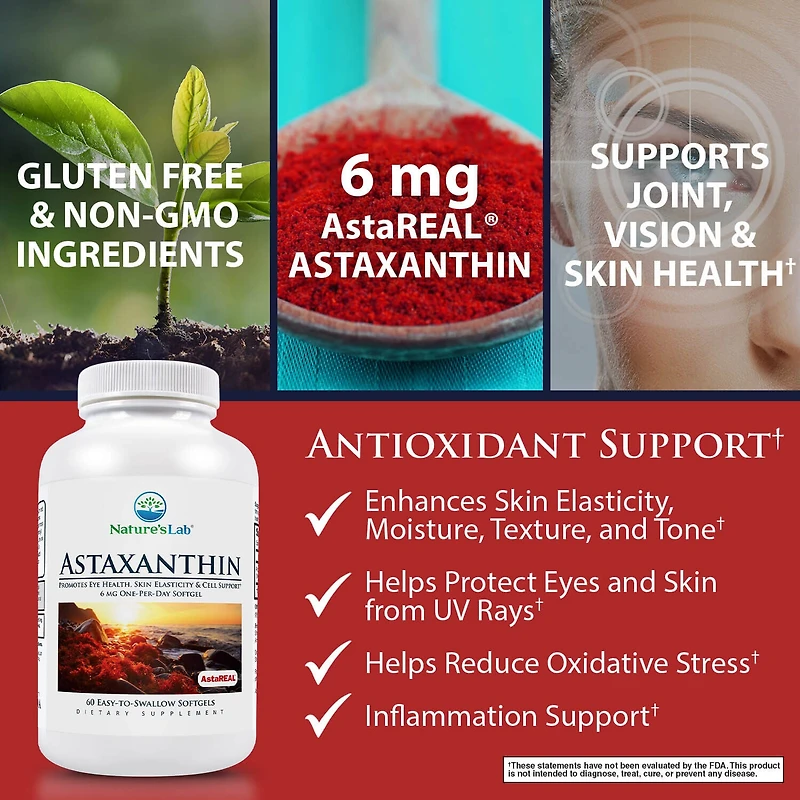 AstaREAL® Astaxanthin - 6mg - 60 Soft Gels (60 Servings)