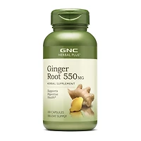 GNC Herbal Plus Ginger Root 550Mg - 100 Capsules (100 Servings)