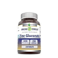 Amazing Nutrition Zinc Gluconate 50Mg - 250 Tablets (250 Servings)