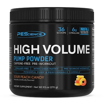 PEScience High Volume Pre-Workout - Sour Peach Candy (36 Servings)