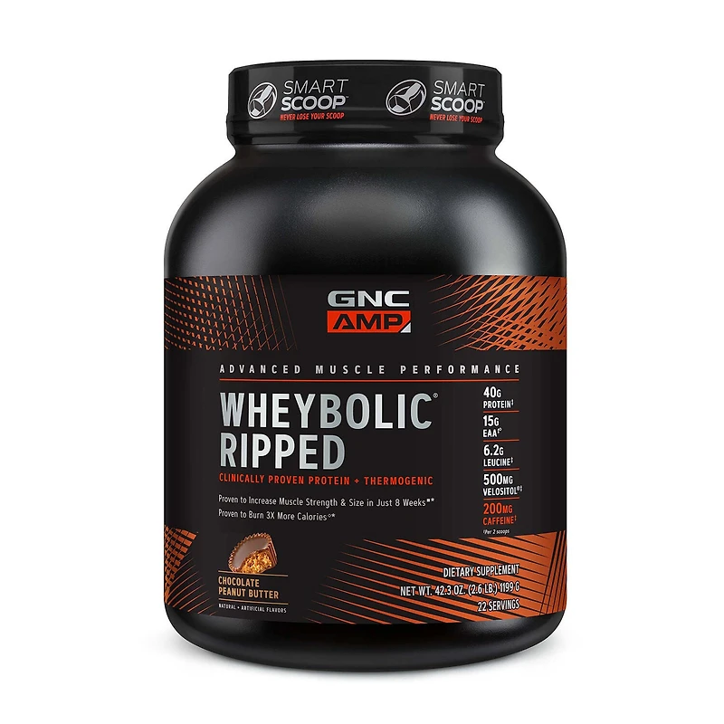 GNC AMP Whey Proteinbolic Ripped Healthy - Chocolate Peanut Butter (22 Servings)