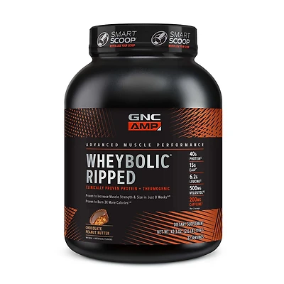 GNC AMP Whey Proteinbolic Ripped Healthy - Chocolate Peanut Butter (22 Servings)