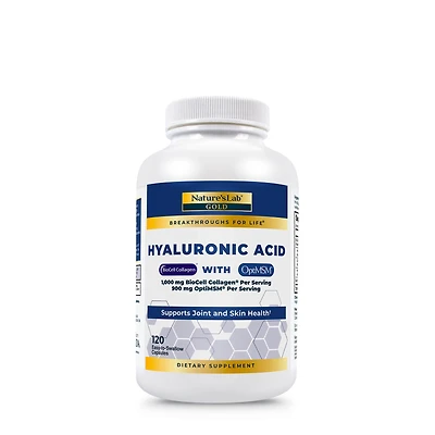 Nature's Lab Hyaluronic Acid with Biocell Collagen and Msm Healthy - 120 Capsule (40 Servings)