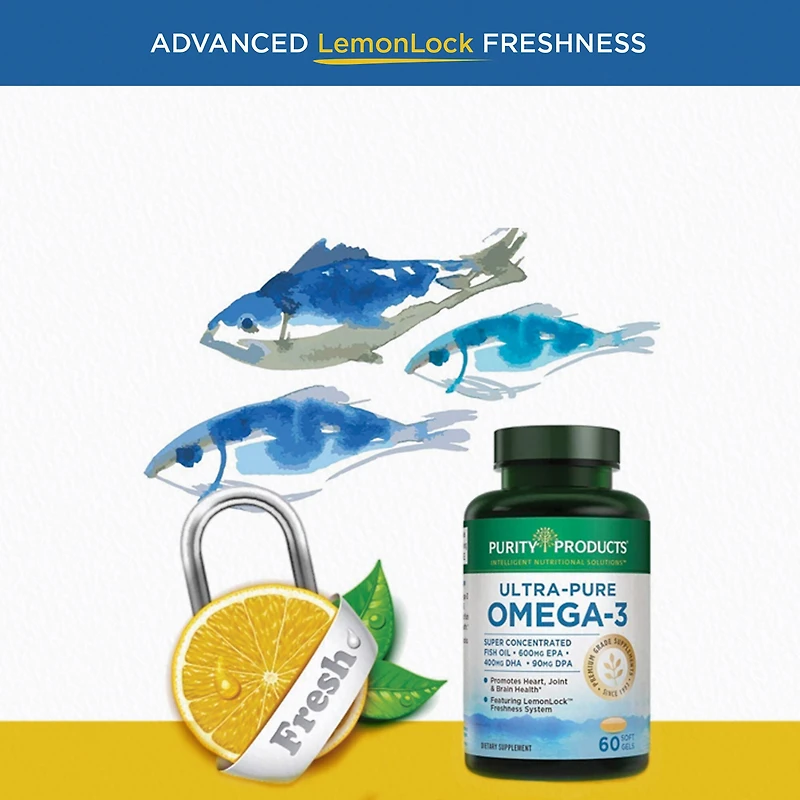 Ultra - Pure Omega - 3 - 60 Softgels (30 Servings)
