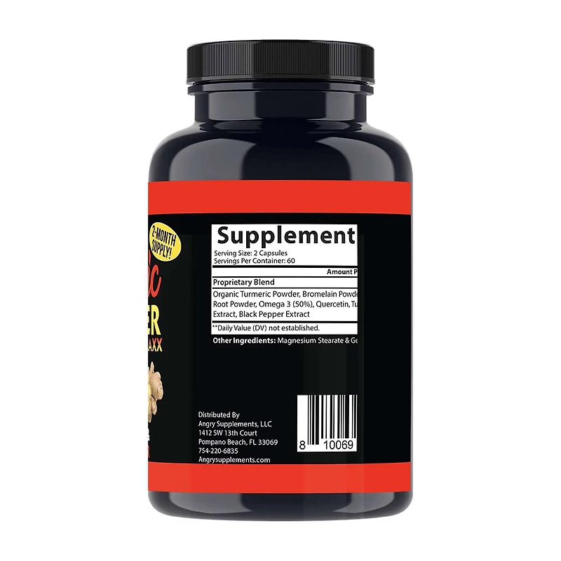 Turmeric and Ginger Maxx with Bromelain and Black Pepper - 120 Capsules (60 Servings)