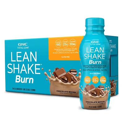 GNC Total Lean Shake Burn Healthy - Chocolate Mocha 14Oz. (12 Bottles)