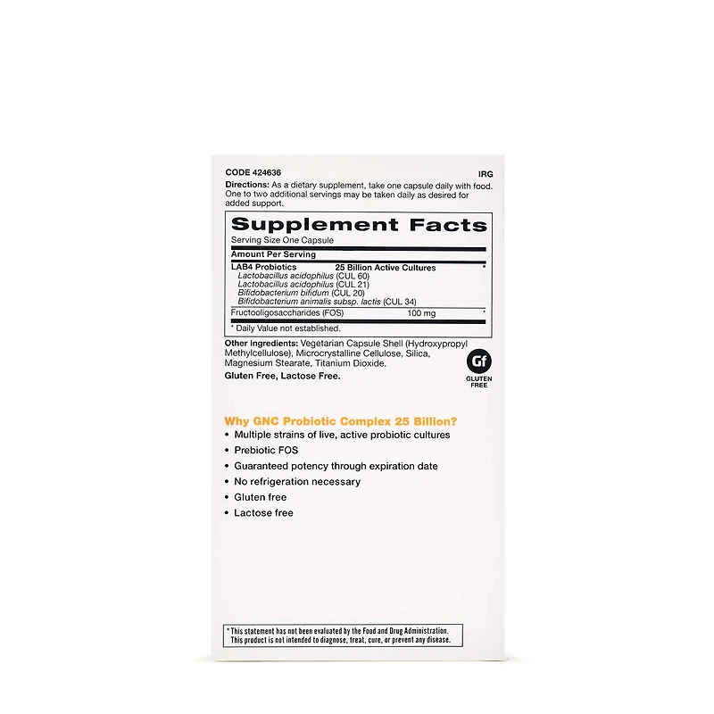 Probiotic Complex - 25 Billion CFUs - 60 Capsules (60 Servings)