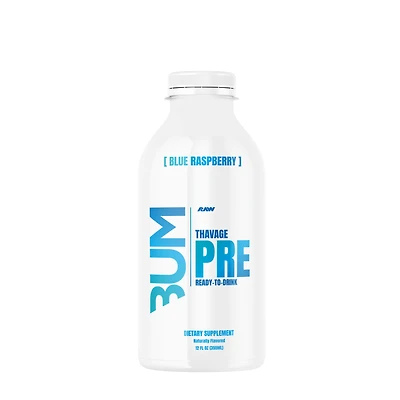 Raw Nutrition Thavage Preworkout Rtd - Blue Raspberry 12 Oz. (12 Bottles) Zero Sugar