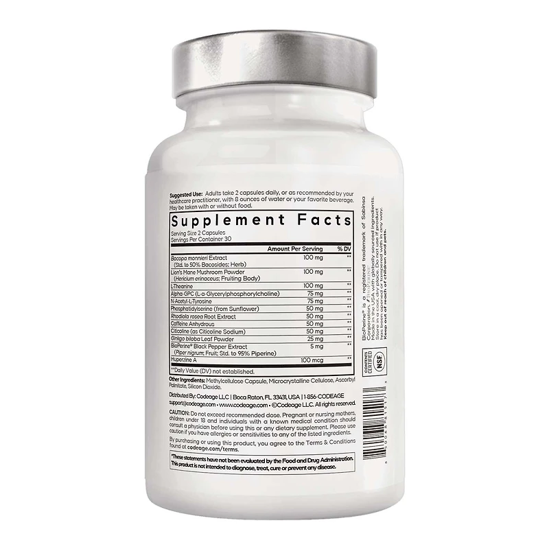 Amen Brain Memory - 60 Vegetable Capsules (30 Servings)