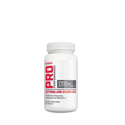 GNC Pro Performance Citrulline Complex 1700Mg Gluten-Free - 60 Tablets (30 Servings)