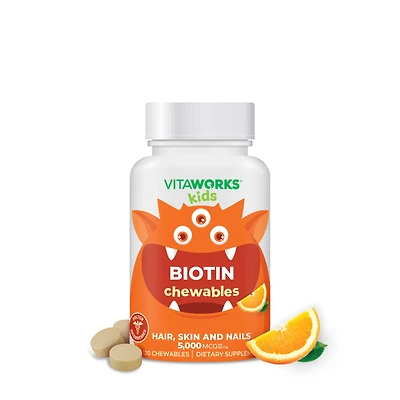 VitaWorks Kids Biotin 5000Mcg Vegan - 120 Chewables (60 Servings)