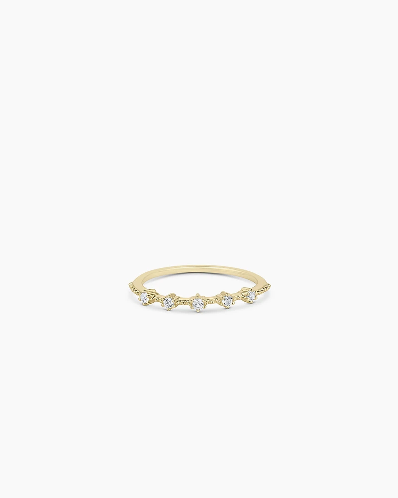 Cluster White Topaz Ring