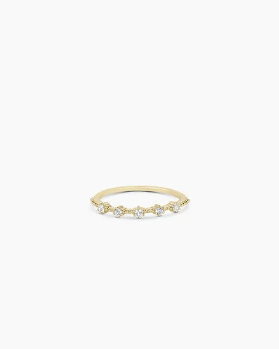 Cluster White Topaz Ring