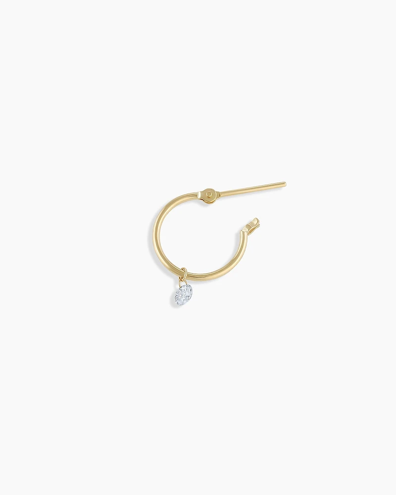 Floating Diamond Single Huggie