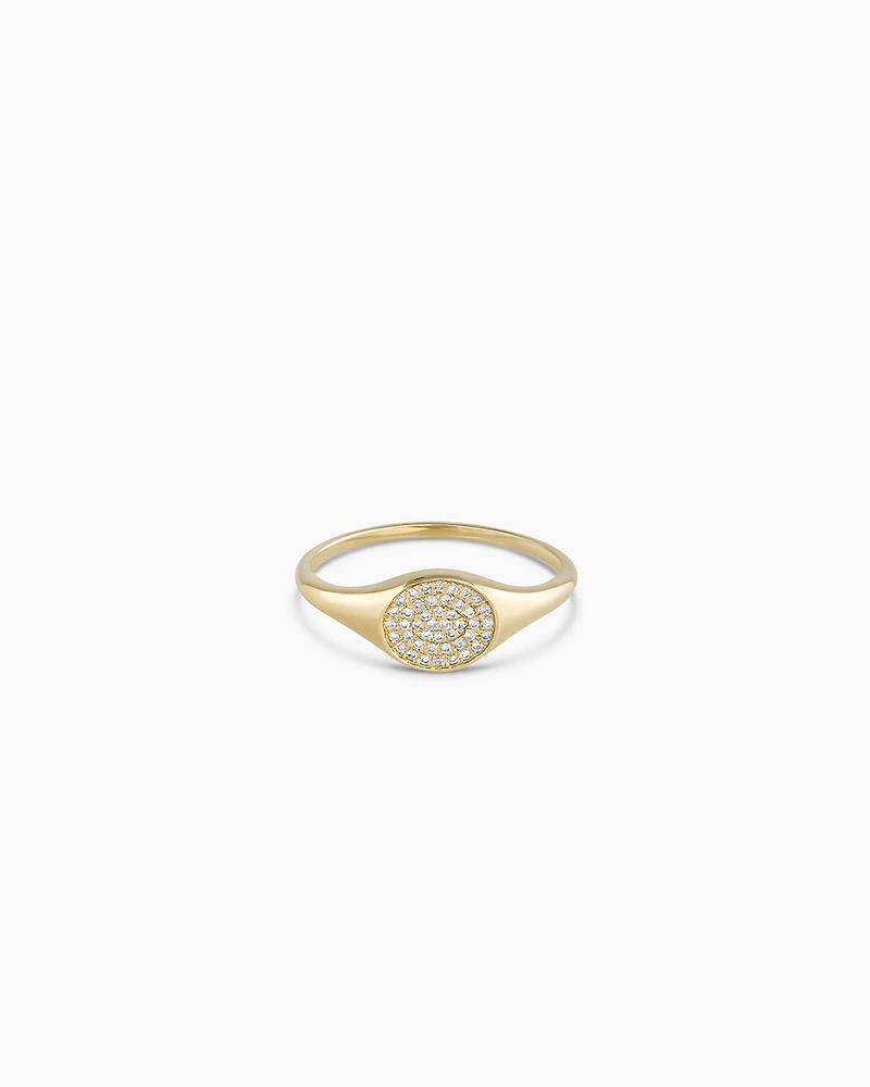 Diamond Pavé Signet Ring
