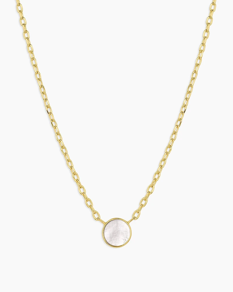Rose Marble Coin Necklace