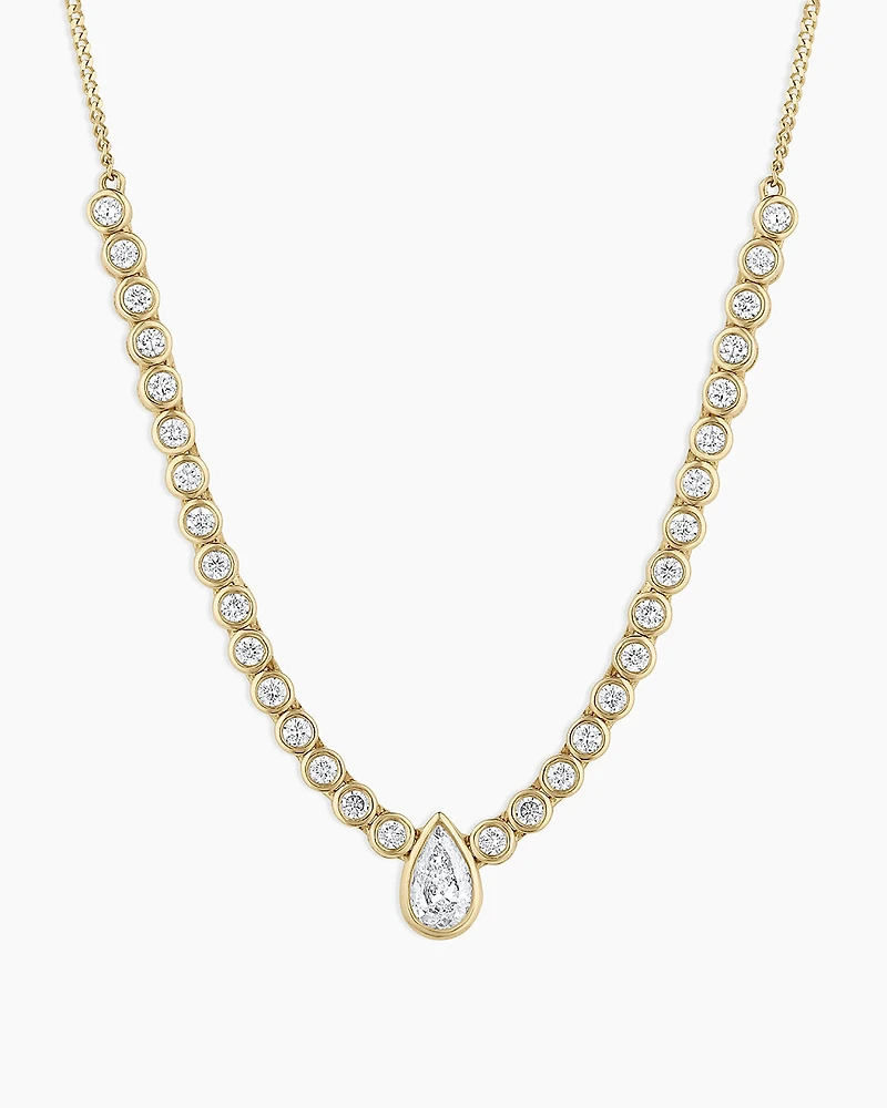 Lab Grown Diamond Pear Row Necklace