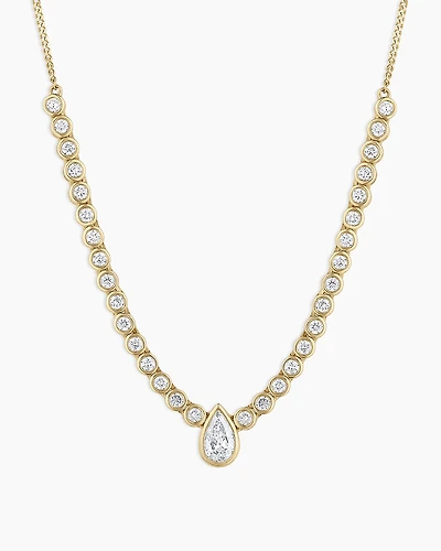 Lab Grown Diamond Pear Row Necklace