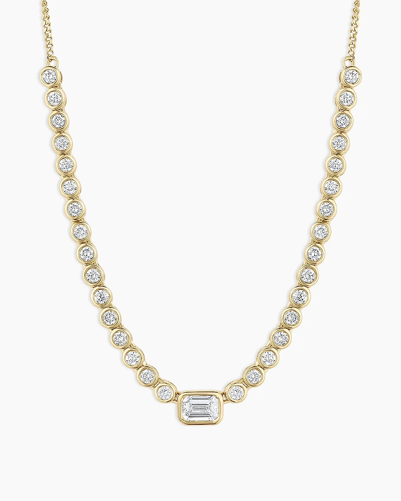 Lab Grown Diamond Emerald Row Necklace