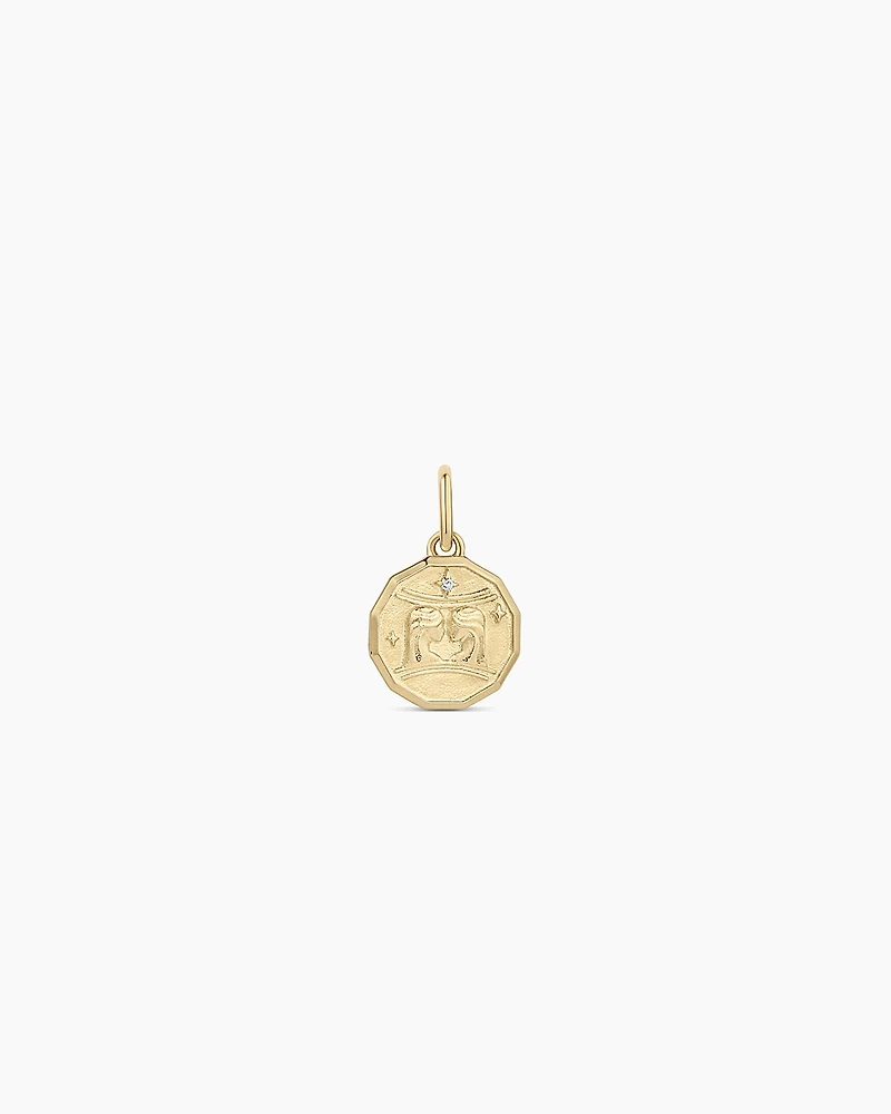 Diamond Zodiac Coin Charm