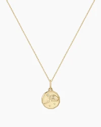 Diamond Zodiac Coin Charm Necklace