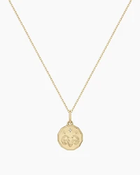 Diamond Zodiac Coin Charm Necklace