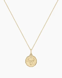 Diamond Zodiac Coin Charm Necklace
