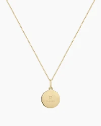Diamond Zodiac Coin Charm Necklace