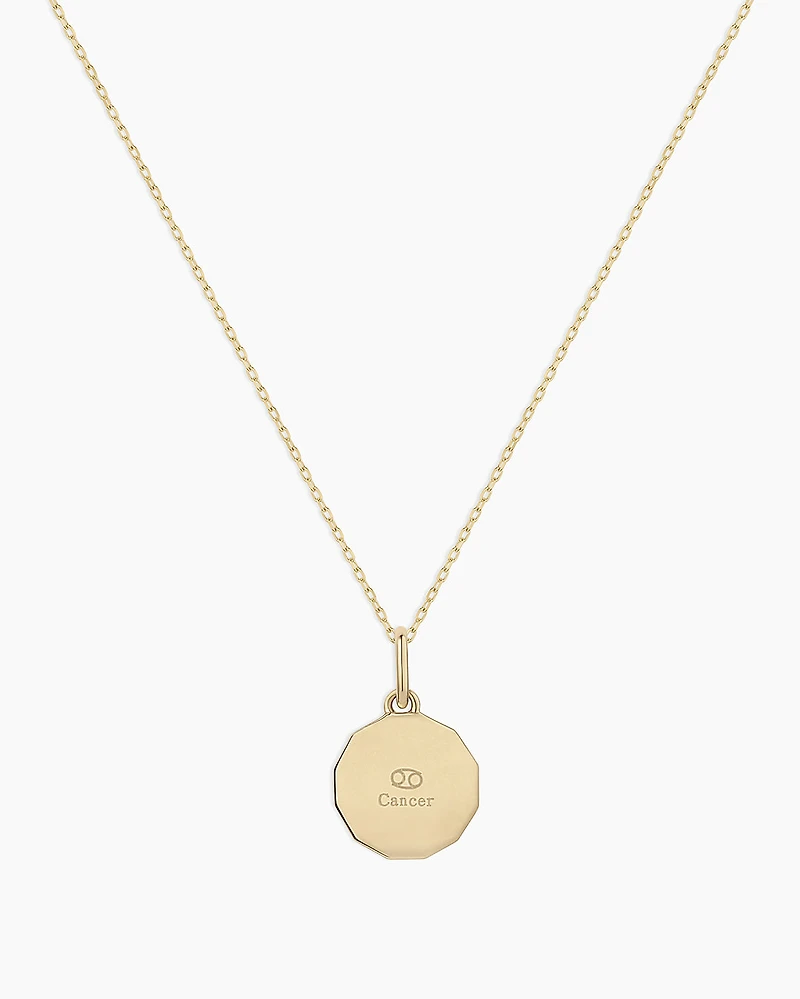 Diamond Zodiac Coin Charm Necklace