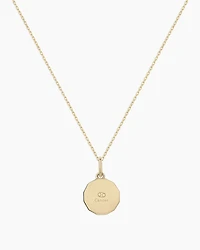 Diamond Zodiac Coin Charm Necklace