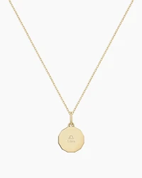 Diamond Zodiac Coin Charm Necklace