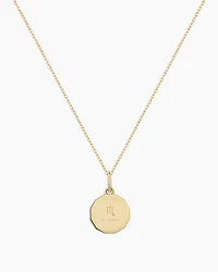 Diamond Zodiac Coin Charm Necklace
