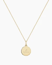 Diamond Zodiac Coin Charm Necklace