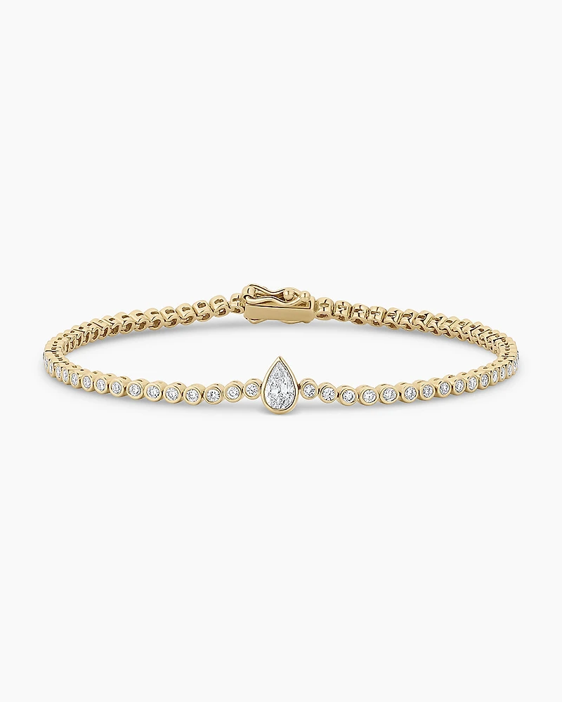 Lab Grown Diamond Pear Tennis Bracelet
