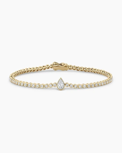 Lab Grown Diamond Pear Tennis Bracelet