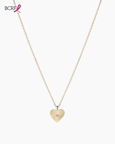 Pink Sapphire Vintage Heart Necklace