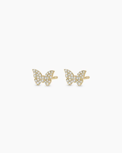 Diamond Butterfly Studs