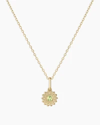 Sun Birthstone Charm Necklace