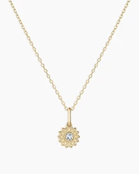 Sun Birthstone Charm Necklace