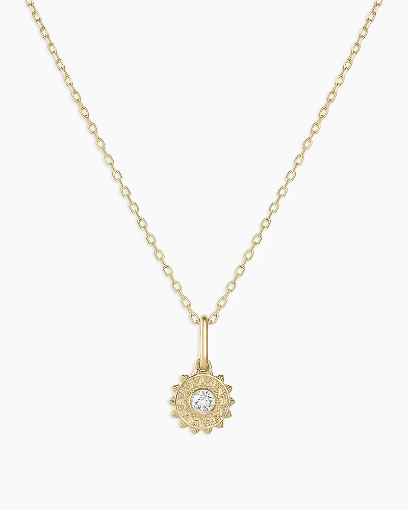 Sun Birthstone Charm Necklace