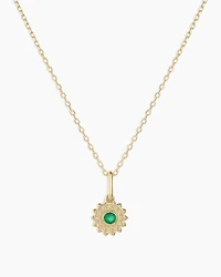 Sun Birthstone Charm Necklace