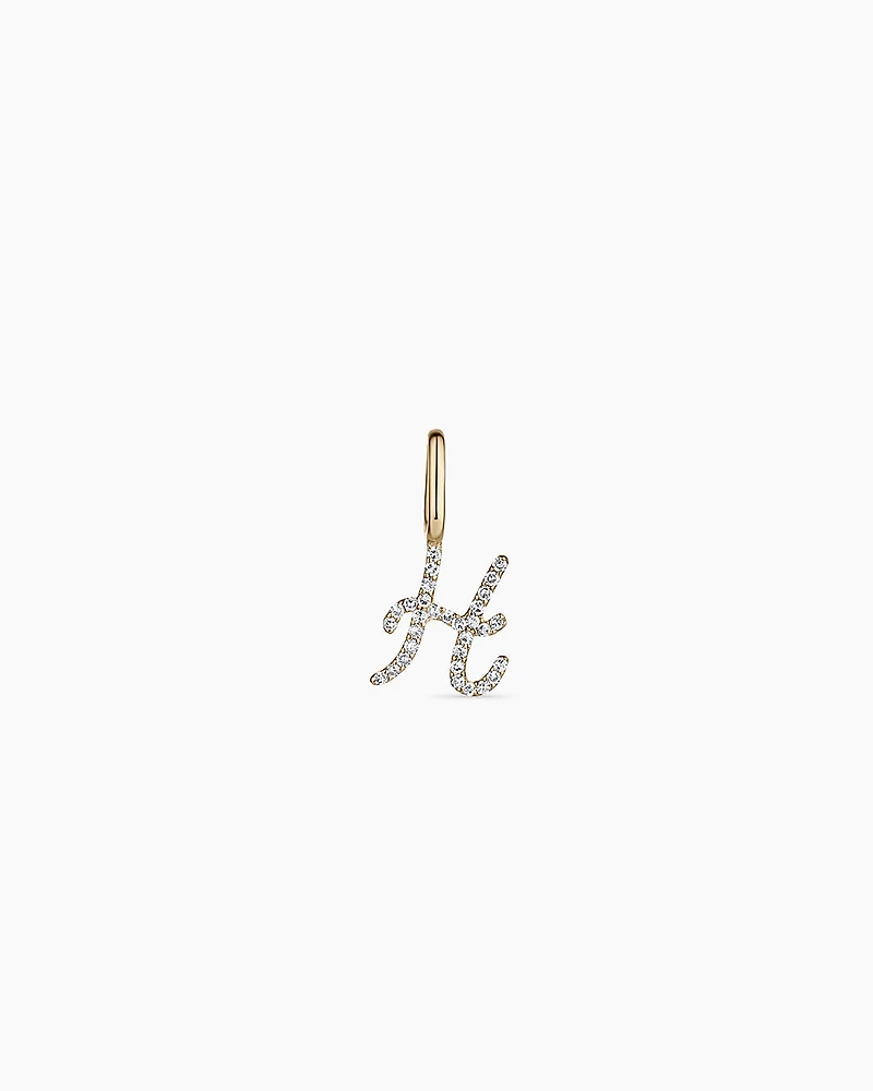 Diamond Script Alphabet Charm