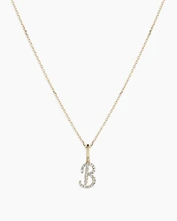 Diamond Script Alphabet Charm Necklace