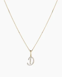 Diamond Script Alphabet Charm Necklace