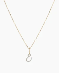 Diamond Script Alphabet Charm Necklace