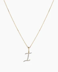 Diamond Script Alphabet Charm Necklace