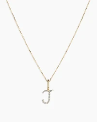 Diamond Script Alphabet Charm Necklace