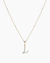 Diamond Script Alphabet Charm Necklace